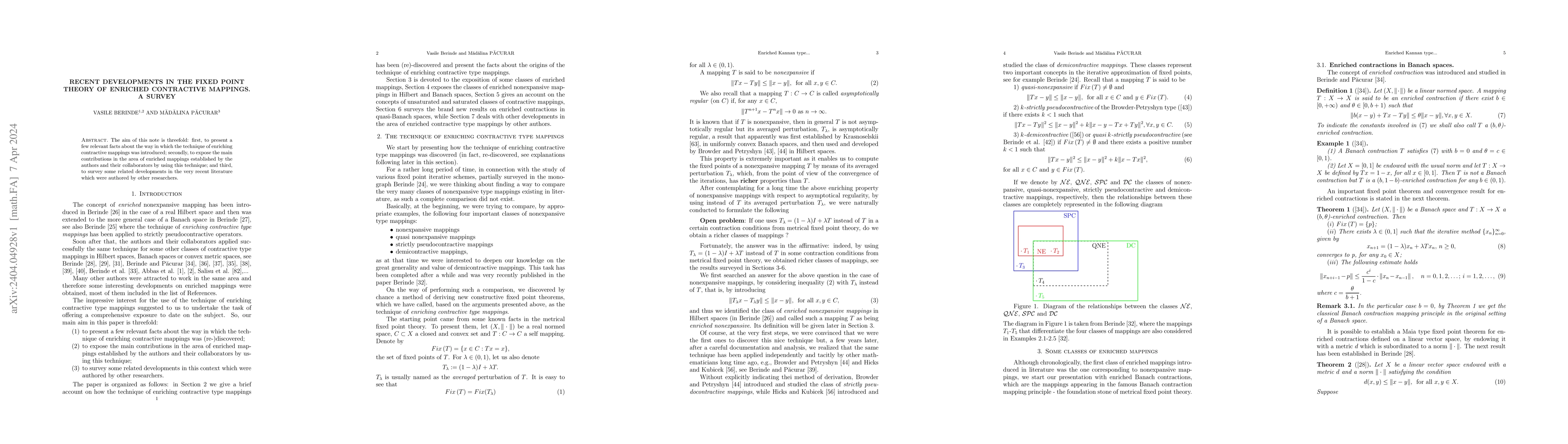 Thumbnail for Recent developments in the fixed point theory of enriched contractive
  mappings. A survey
