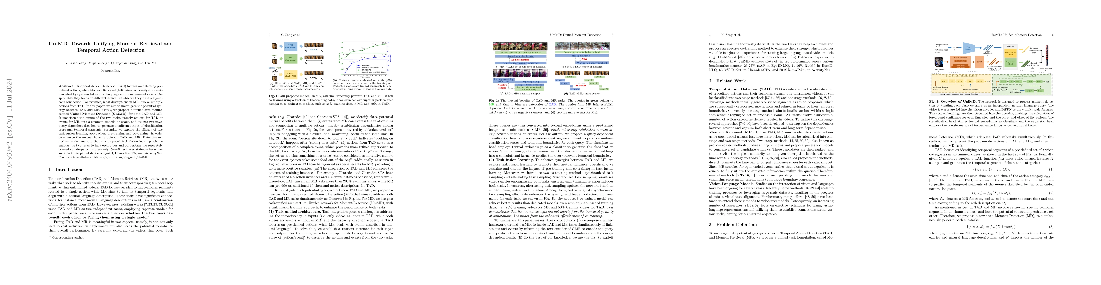 Thumbnail for UniMD: Towards Unifying Moment Retrieval and Temporal Action Detection