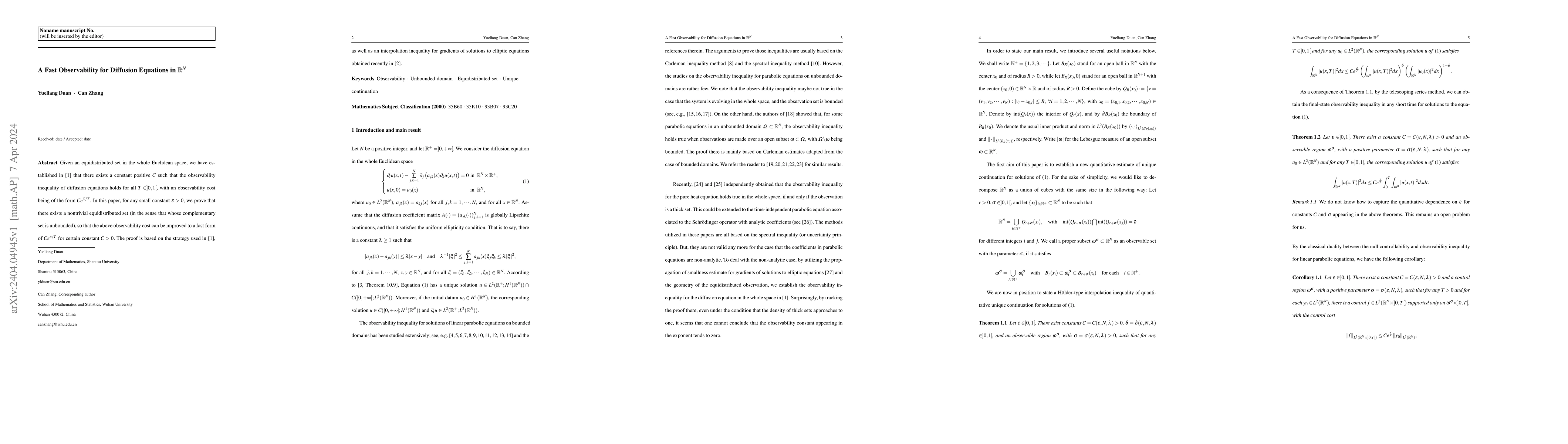 Thumbnail for A Fast Observability for Diffusion Equations in $\mathbb R^N$