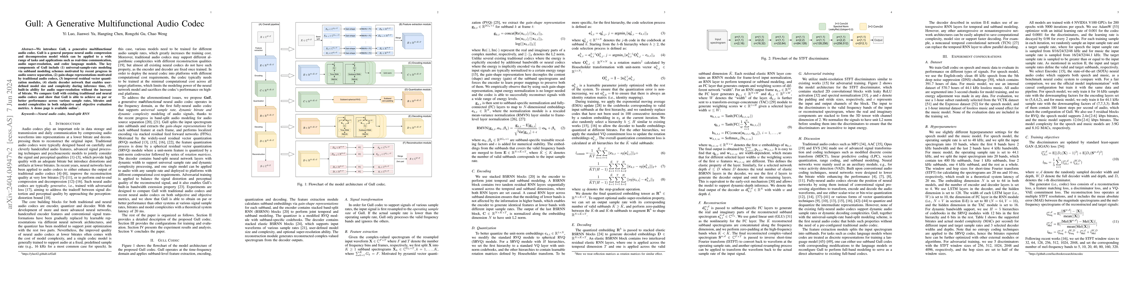 Thumbnail for Gull: A Generative Multifunctional Audio Codec