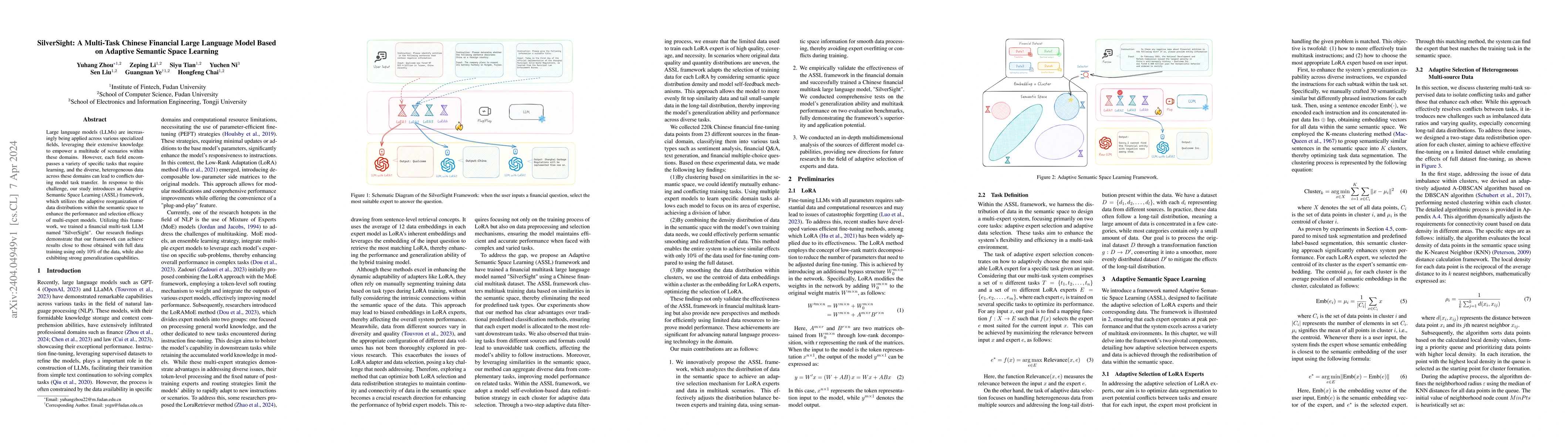 Thumbnail for SilverSight: A Multi-Task Chinese Financial Large Language Model Based
  on Adaptive Semantic Space Learning