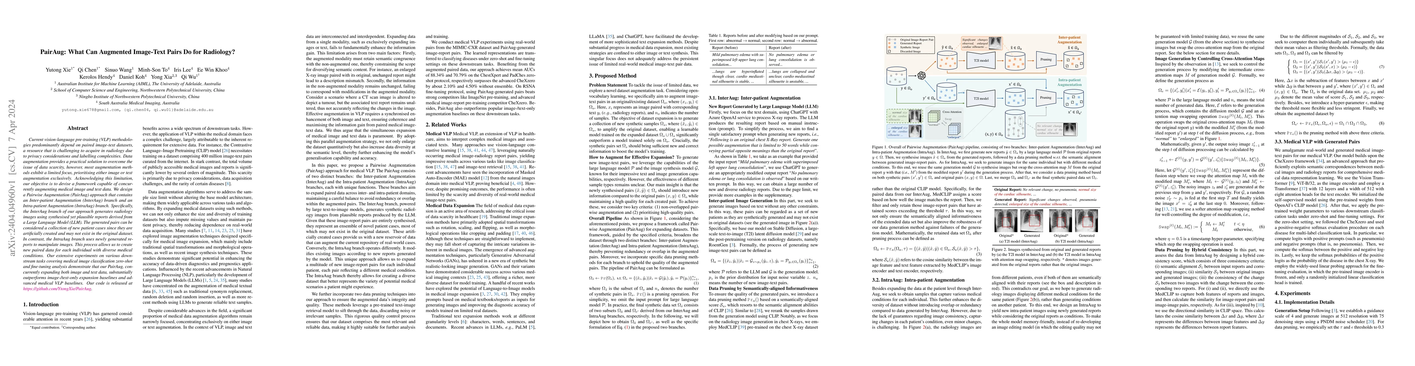 Thumbnail for PairAug: What Can Augmented Image-Text Pairs Do for Radiology?