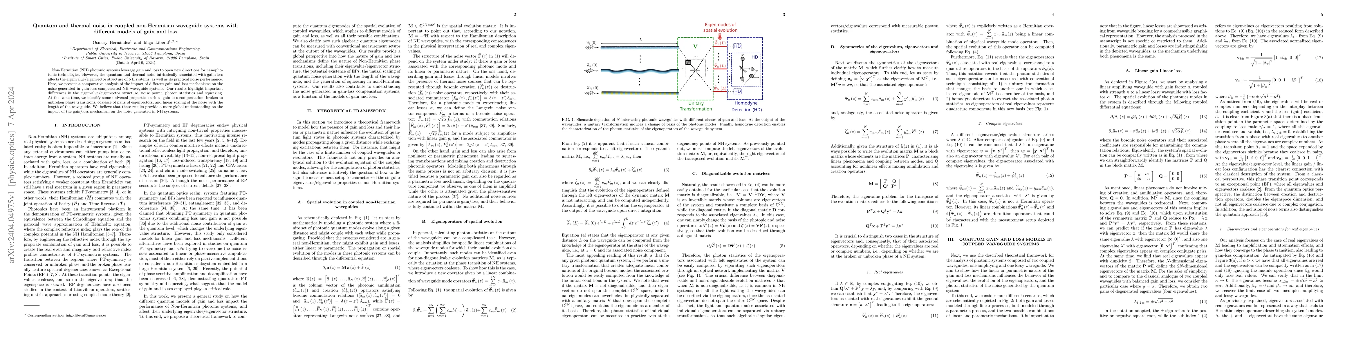 Thumbnail for Quantum and thermal noise in coupled non-Hermitian waveguide systems
  with different models of gain and loss