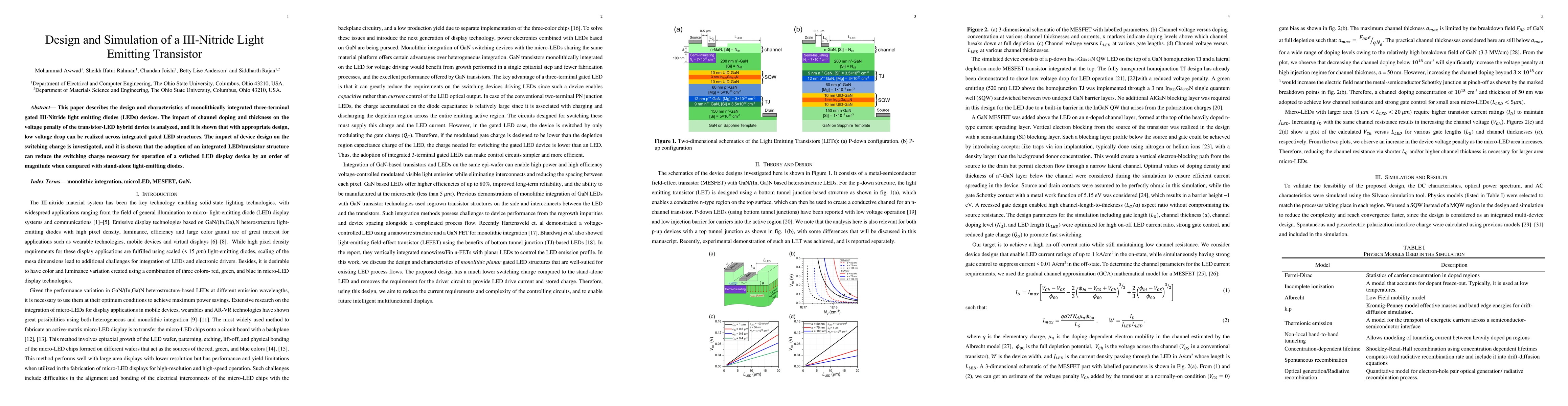 Thumbnail for Design and Simulation of a III-Nitride Light Emitting Transistor