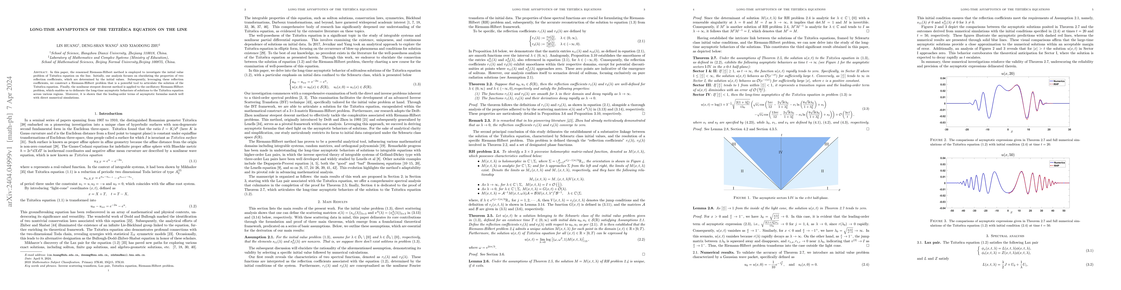 Thumbnail for Long-time asymptotics of the Tzitz\'eica equation on the line