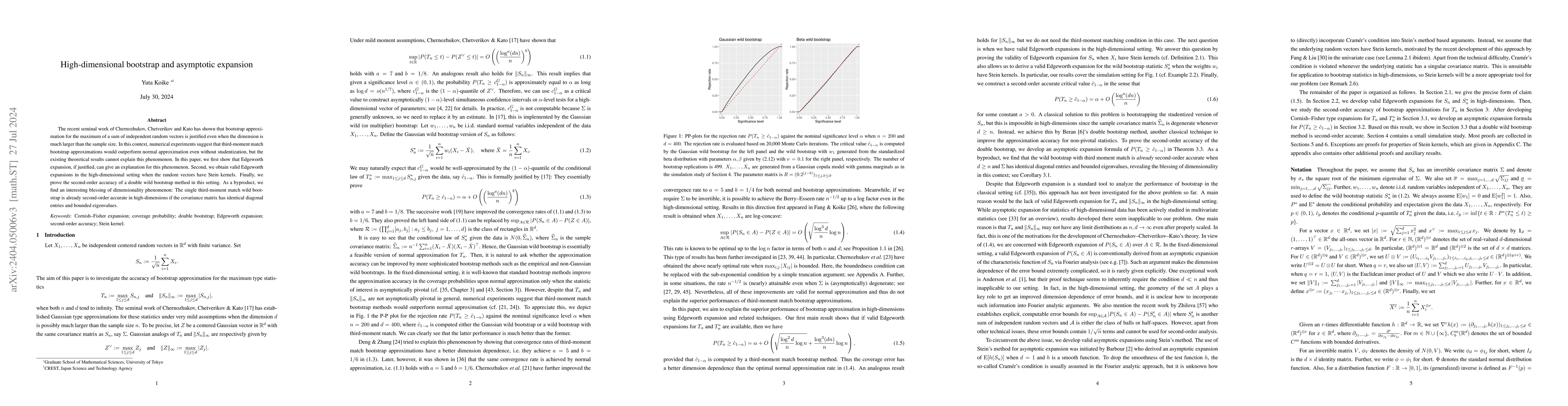 Thumbnail for High-dimensional bootstrap and asymptotic expansion