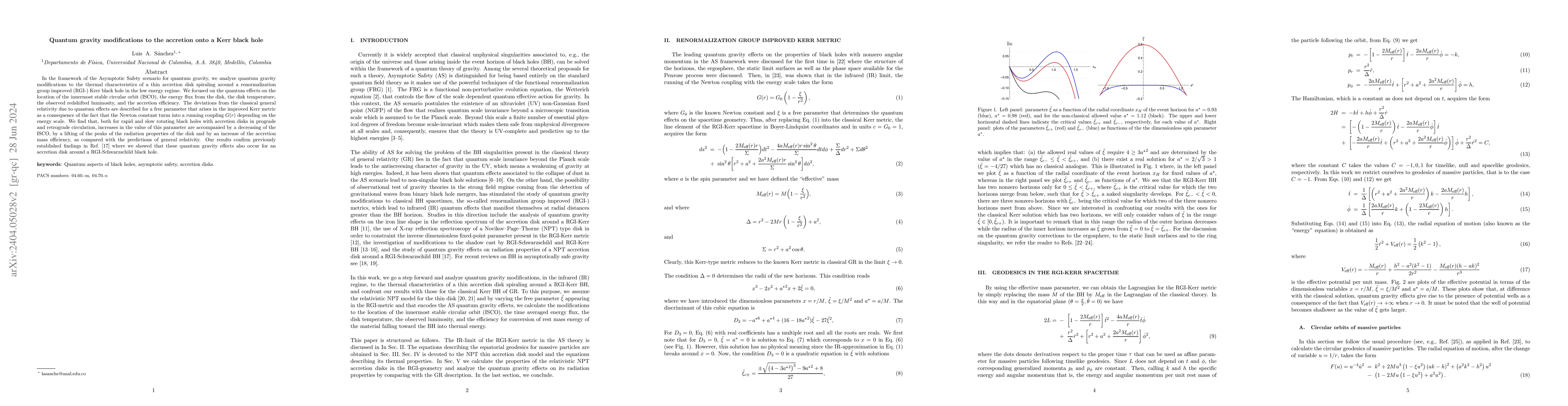 Thumbnail for Quantum gravity modifications to the accretion onto a Kerr black hole