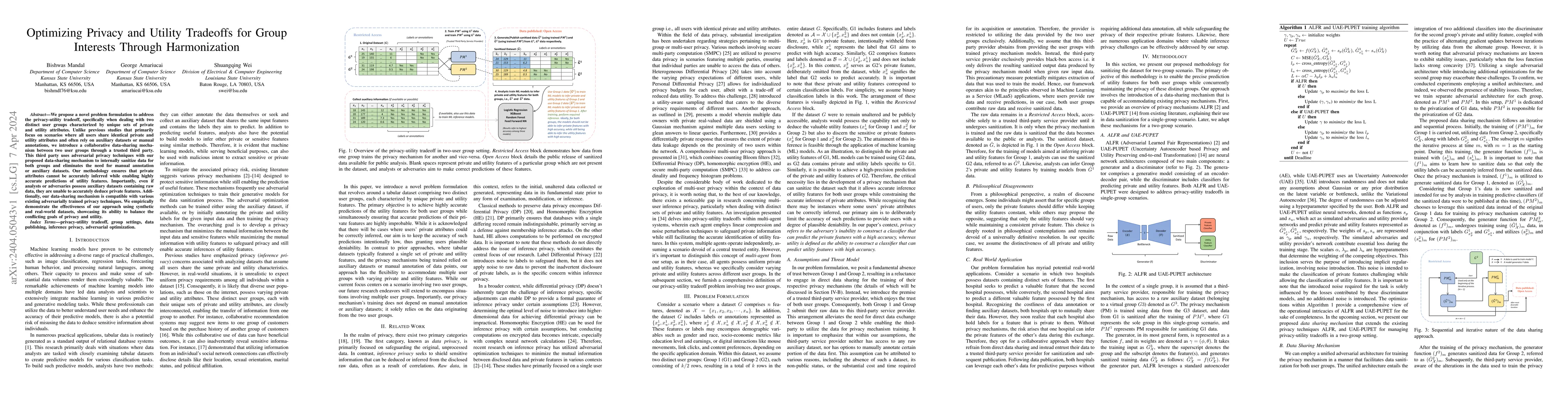 Thumbnail for Optimizing Privacy and Utility Tradeoffs for Group Interests Through
  Harmonization