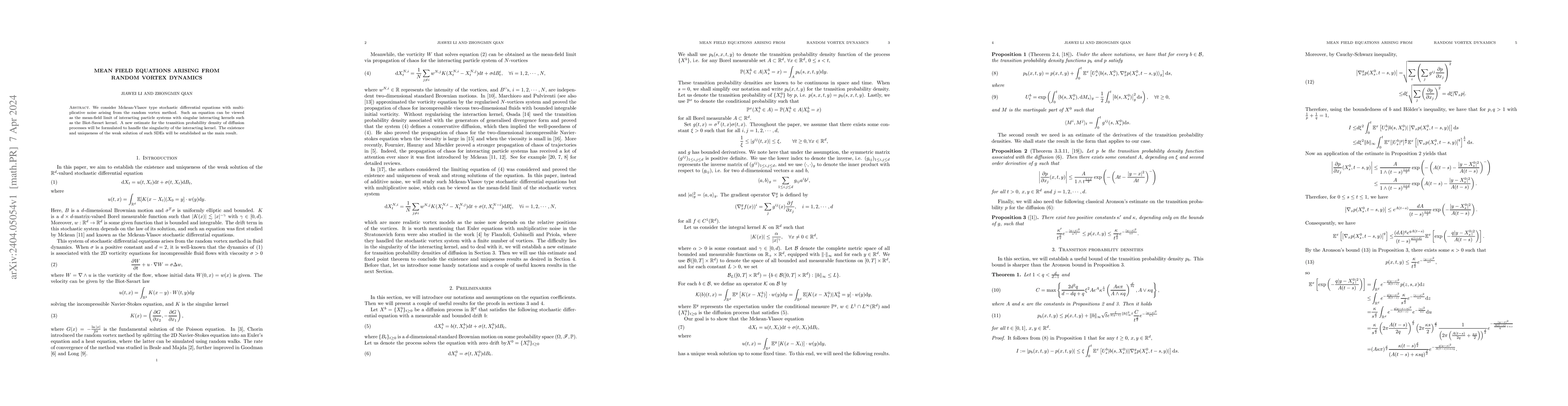 Thumbnail for Mean field equations arising from random vortex dynamics