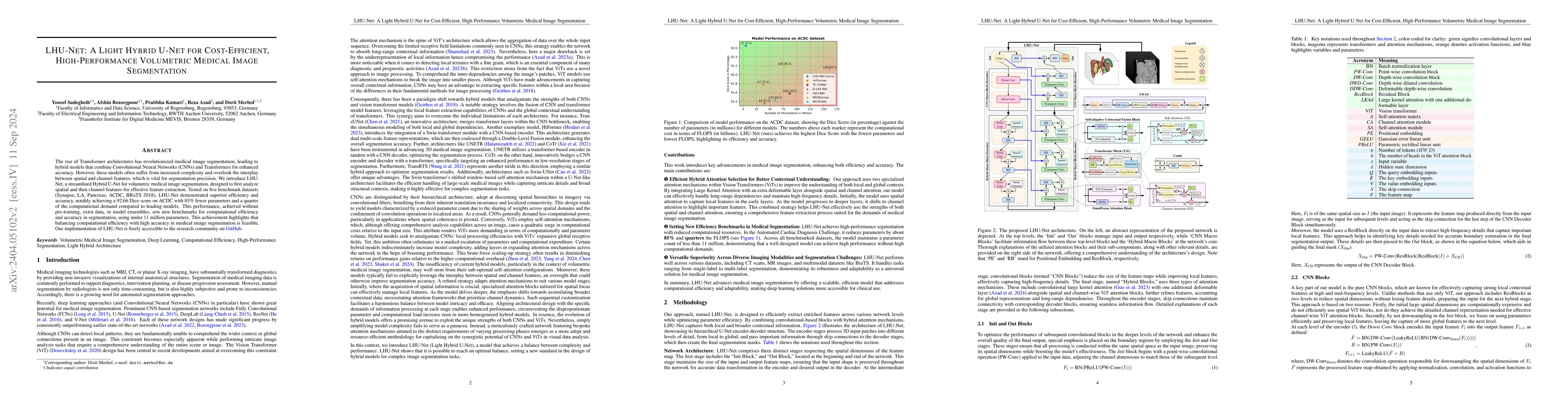 Thumbnail for LHU-Net: A Light Hybrid U-Net for Cost-Efficient, High-Performance
  Volumetric Medical Image Segmentation