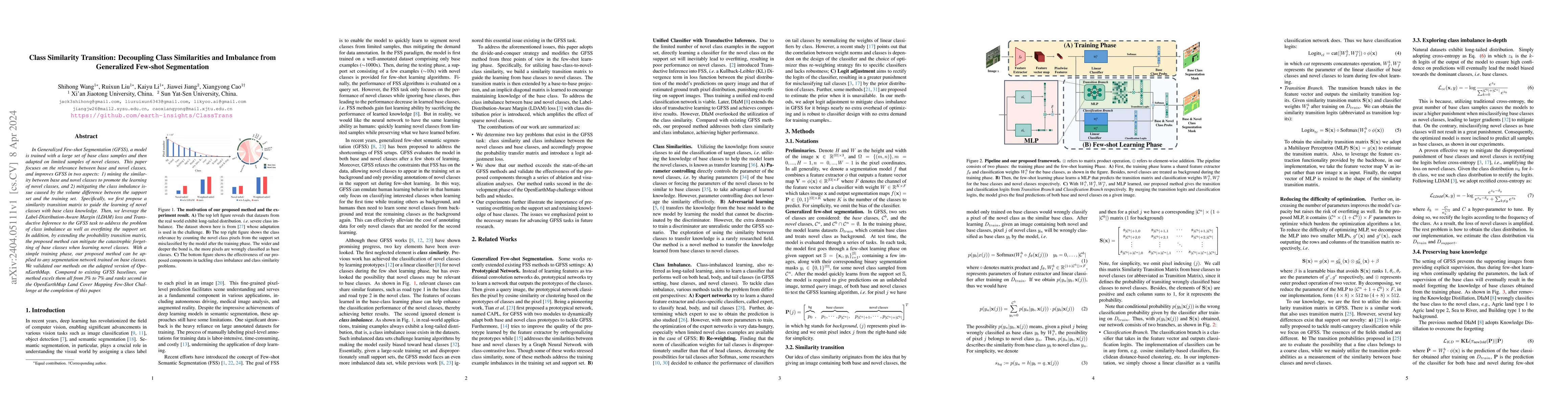 Thumbnail for Class Similarity Transition: Decoupling Class Similarities and Imbalance
  from Generalized Few-shot Segmentation