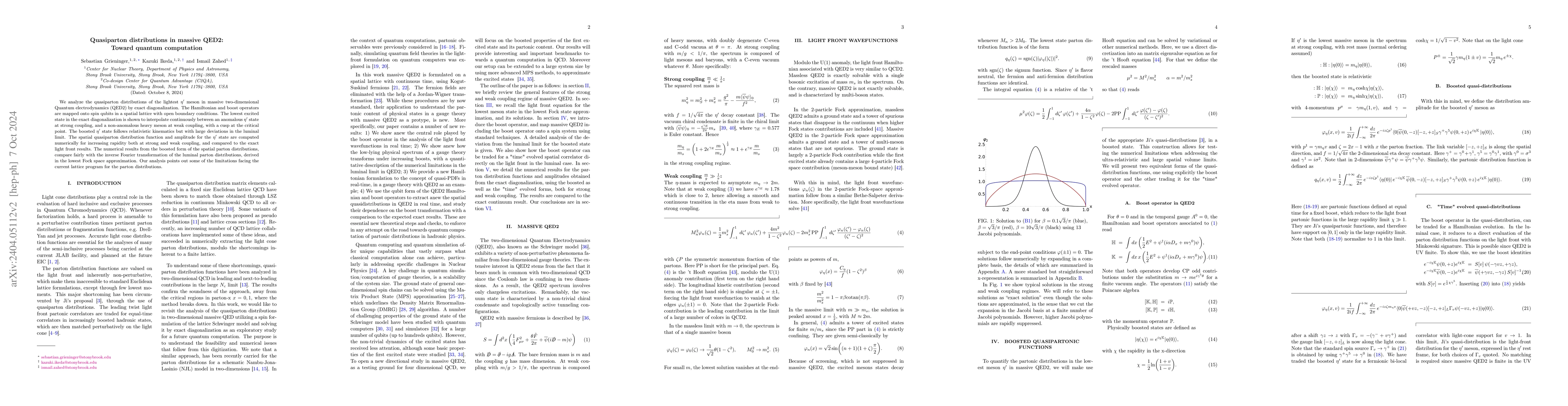 Thumbnail for Quasi-parton distributions in massive QED2: Towards quantum computation