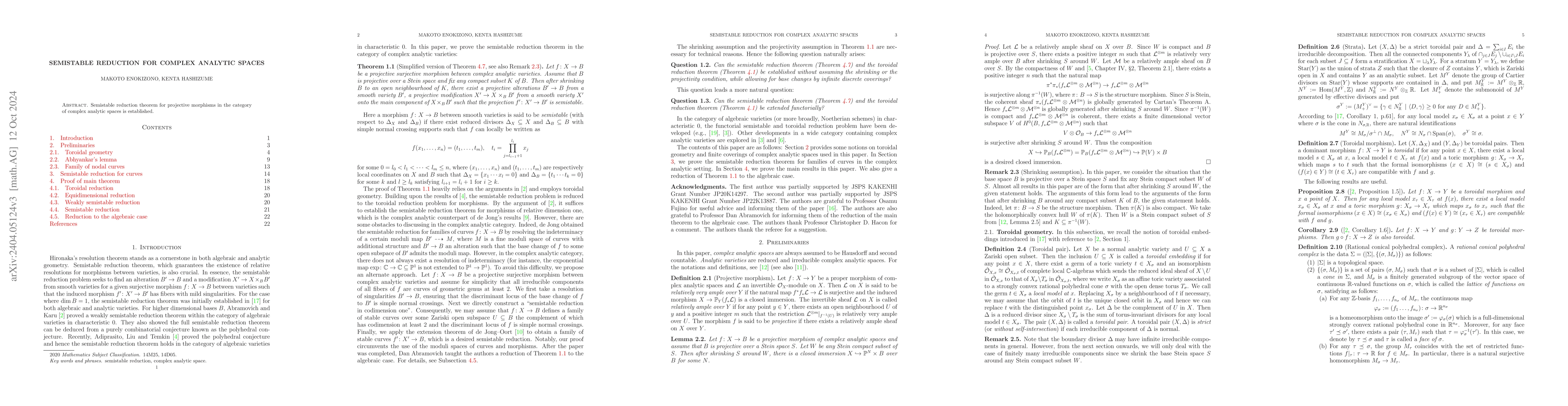 Thumbnail for Semistable reduction for complex analytic spaces