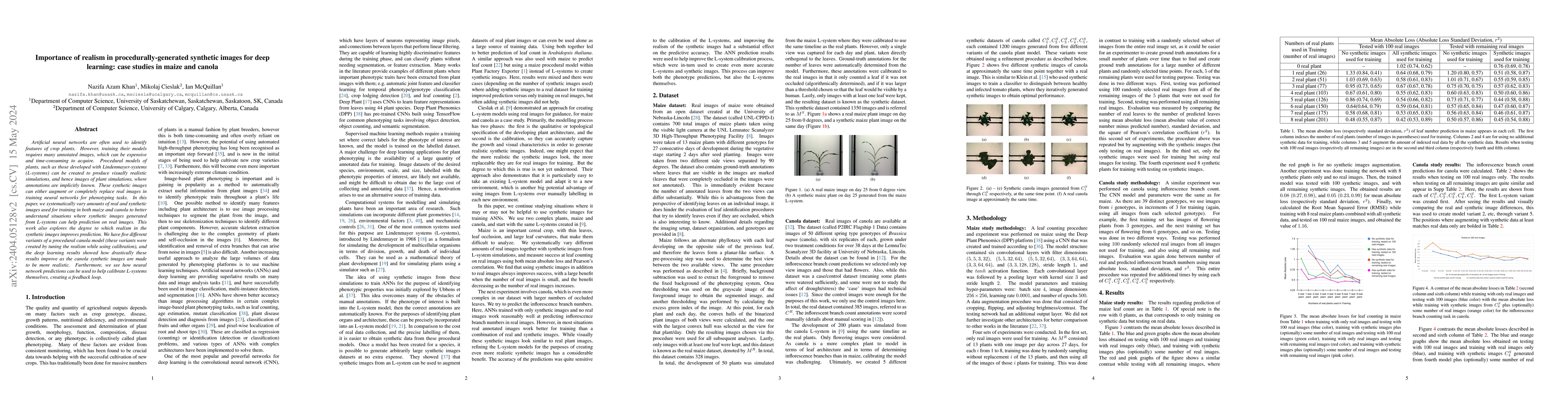 Thumbnail for Importance of realism in procedurally-generated synthetic images for
  deep learning: case studies in maize and canola