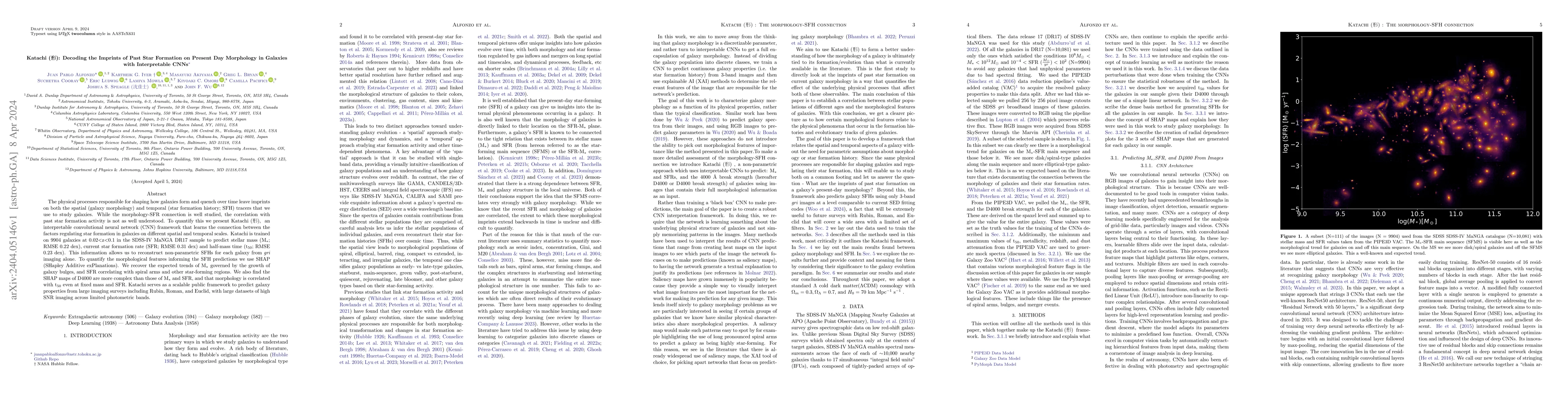 Thumbnail for Katachi: Decoding the Imprints of Past Star Formation on Present Day
  Morphology in Galaxies with Interpretable CNNs