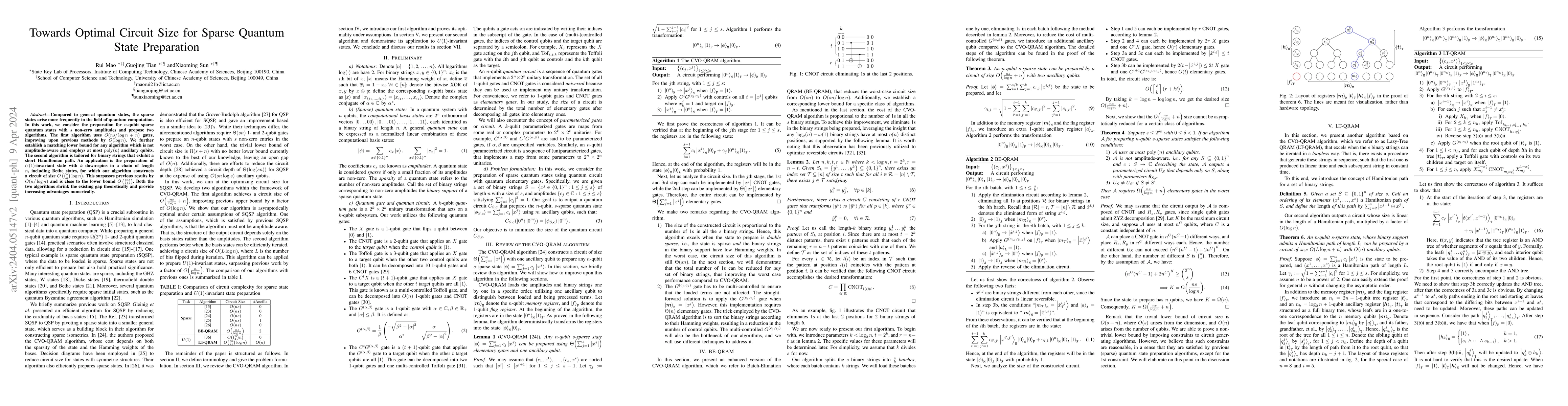 Thumbnail for Towards Optimal Circuit Size for Sparse Quantum State Preparation