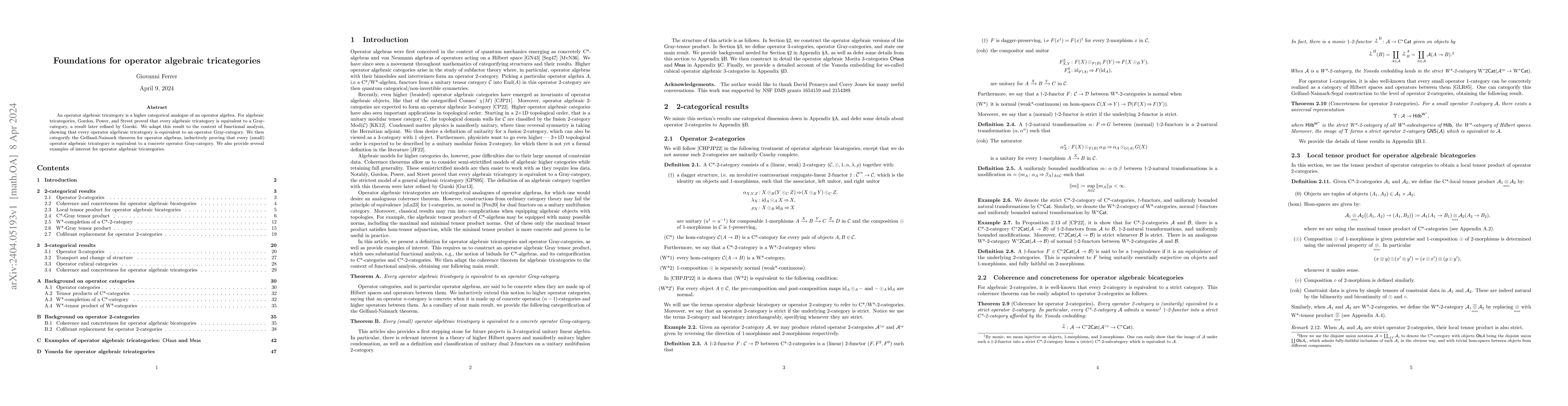 Thumbnail for Foundations for operator algebraic tricategories