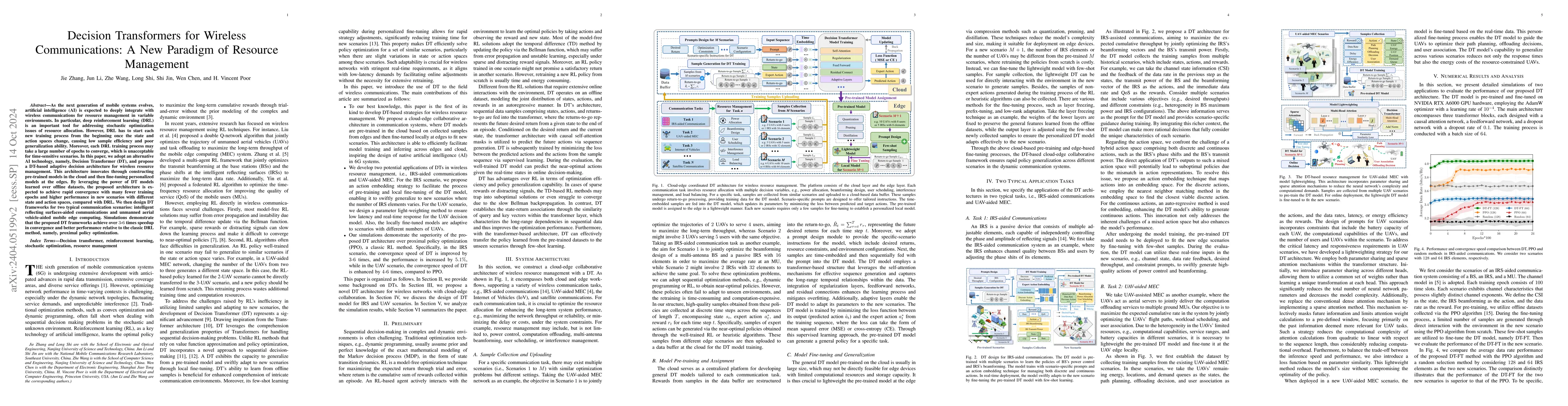 Thumbnail for Decision Transformer for Wireless Communications: A New Paradigm of
  Resource Management