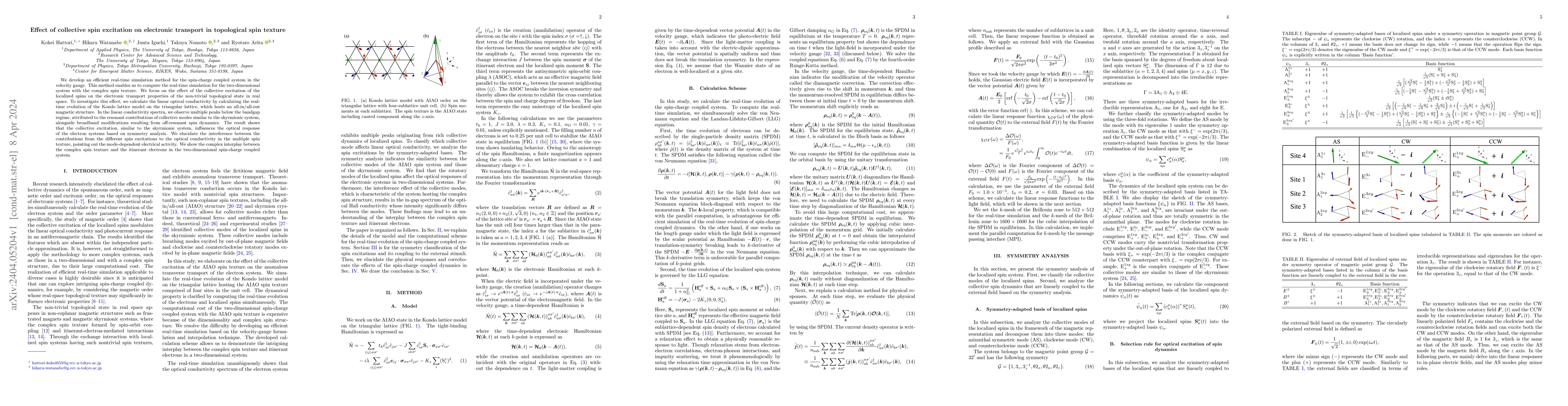 Thumbnail for Effect of collective spin excitation on electronic transport in
  topological spin texture