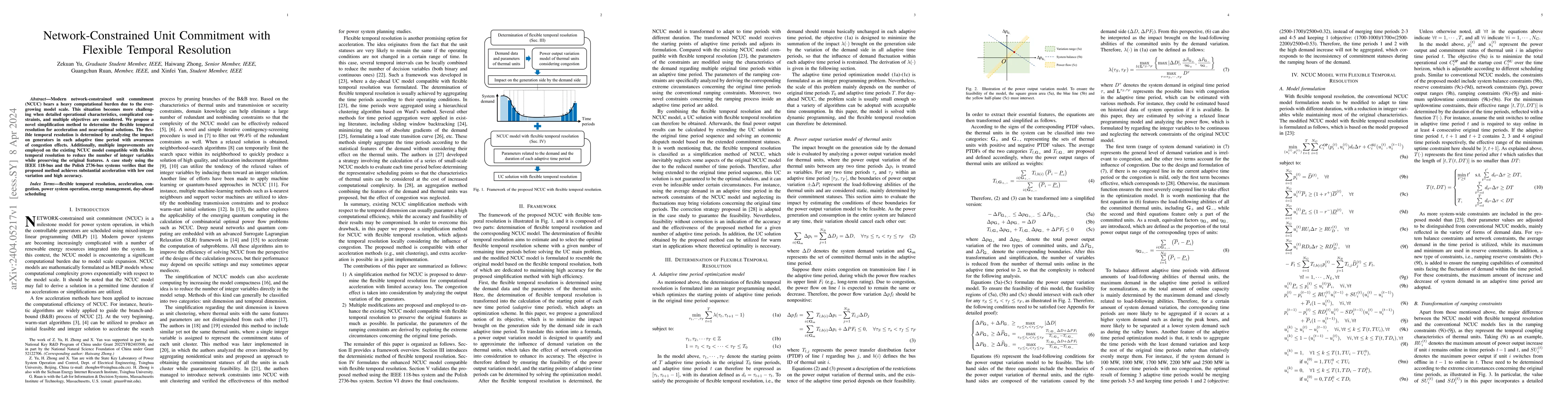Thumbnail for Network-Constrained Unit Commitment with Flexible Temporal Resolution