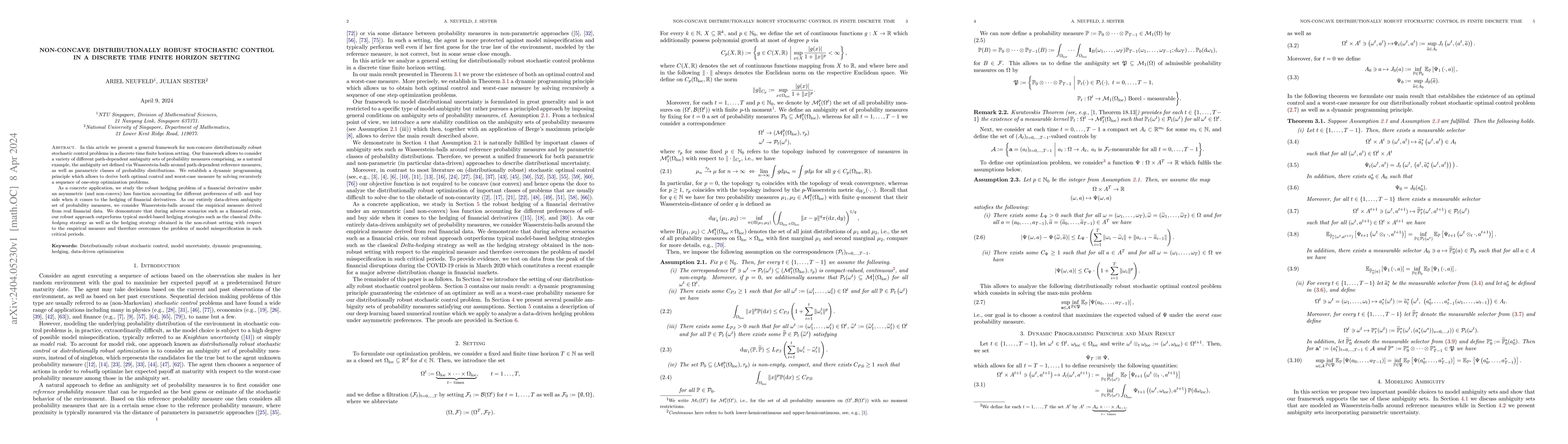 Thumbnail for Non-concave distributionally robust stochastic control in a discrete
  time finite horizon setting