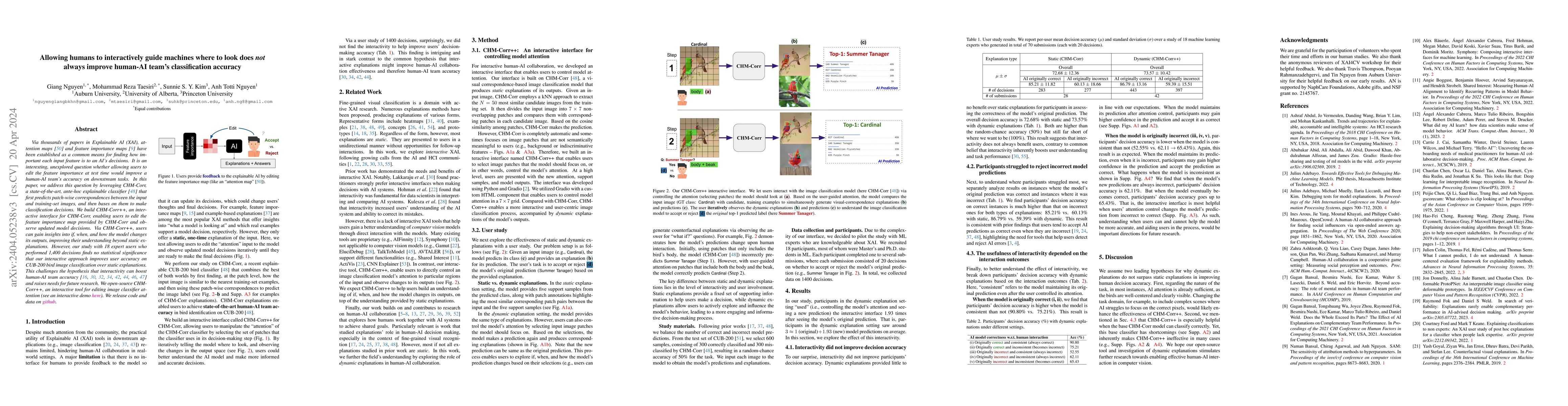 Thumbnail for Allowing humans to interactively guide machines where to look does not
  always improve human-AI team's classification accuracy