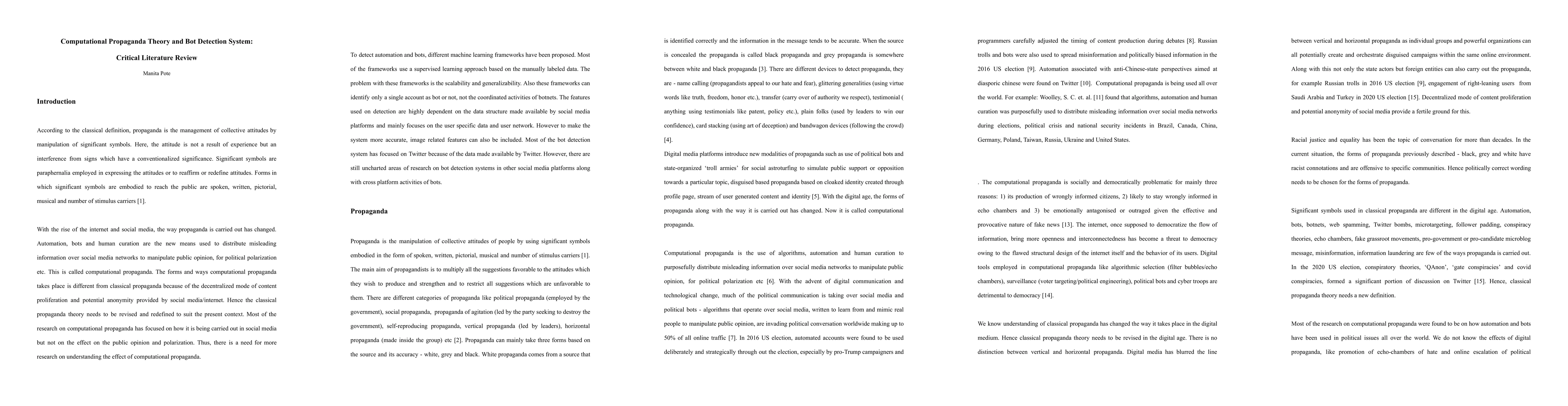 Thumbnail for Computational Propaganda Theory and Bot Detection System: Critical
  Literature Review