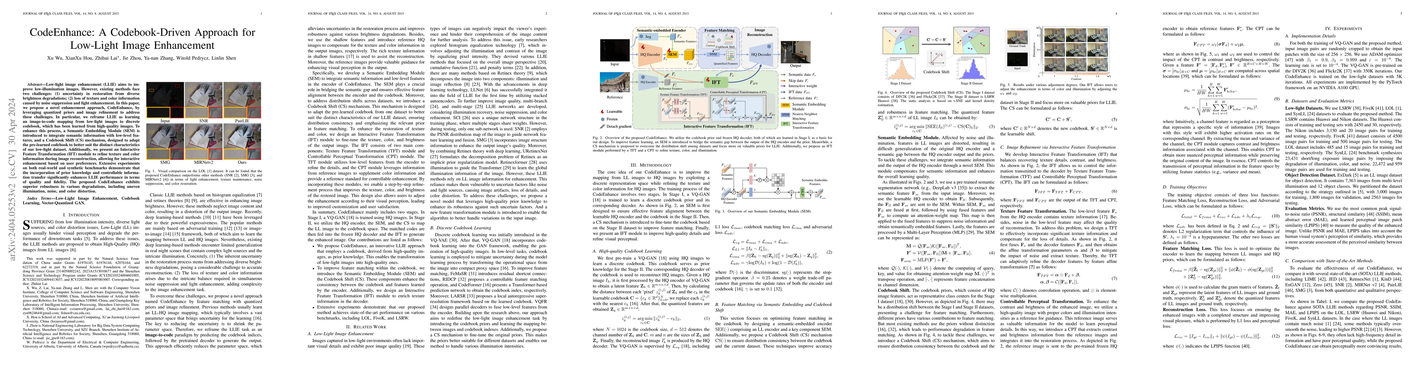 Thumbnail for CodeEnhance: A Codebook-Driven Approach for Low-Light Image Enhancement