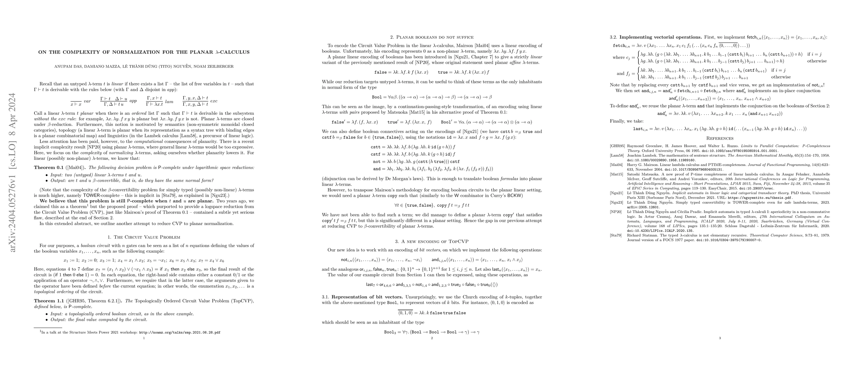 Thumbnail for On the complexity of normalization for the planar $\lambda$-calculus