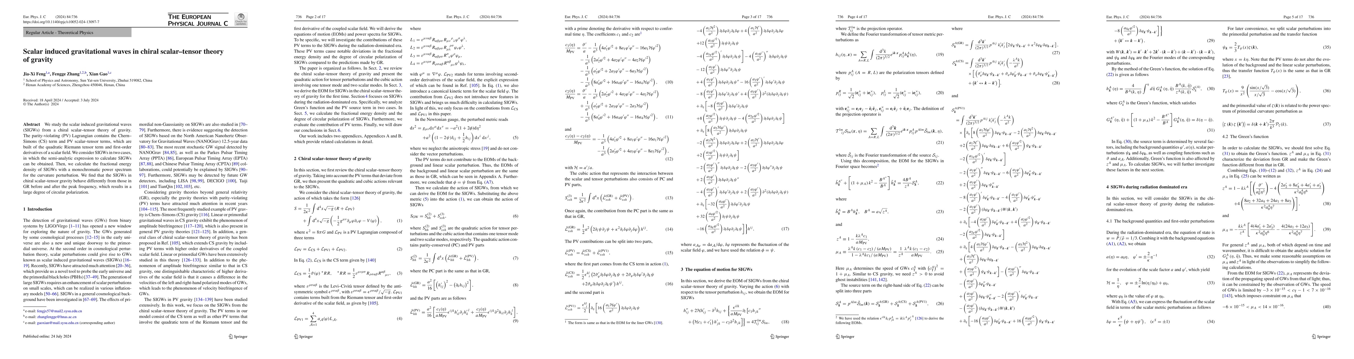 Thumbnail for Scalar induced gravitational waves in chiral scalar-tensor theory of
  gravity