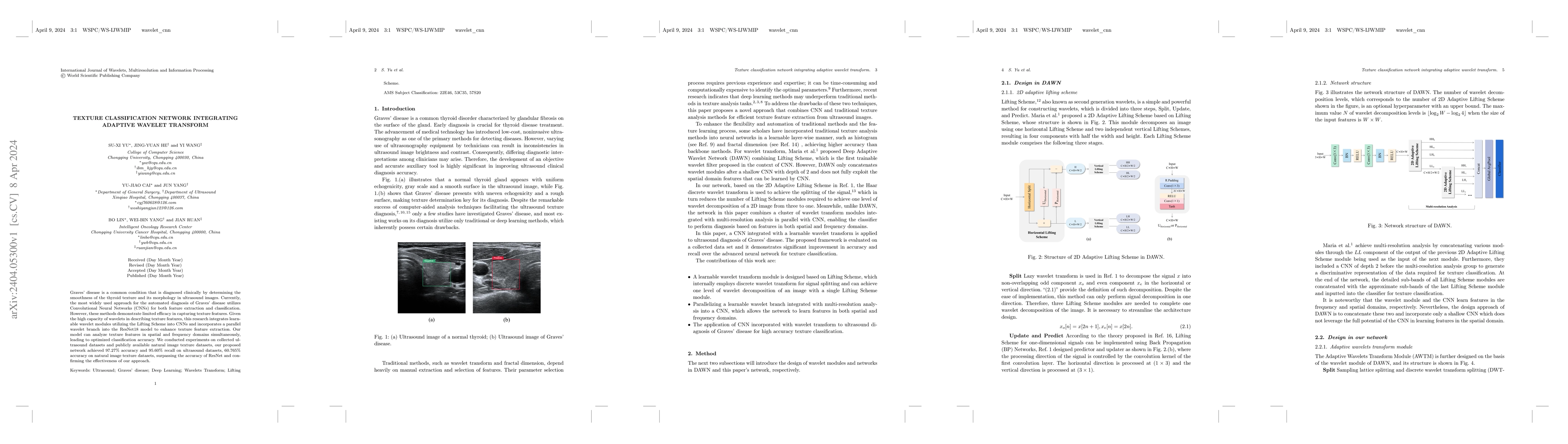 Thumbnail for Texture Classification Network Integrating Adaptive Wavelet Transform