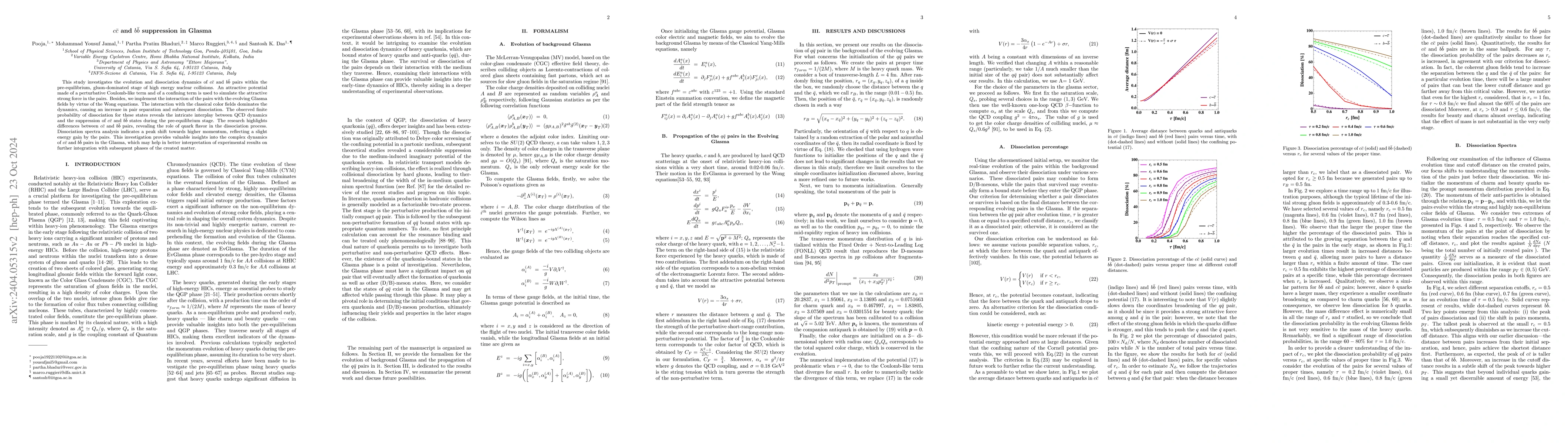 Thumbnail for $c {\bar c}$ and $b {\bar b}$ suppression in Glasma