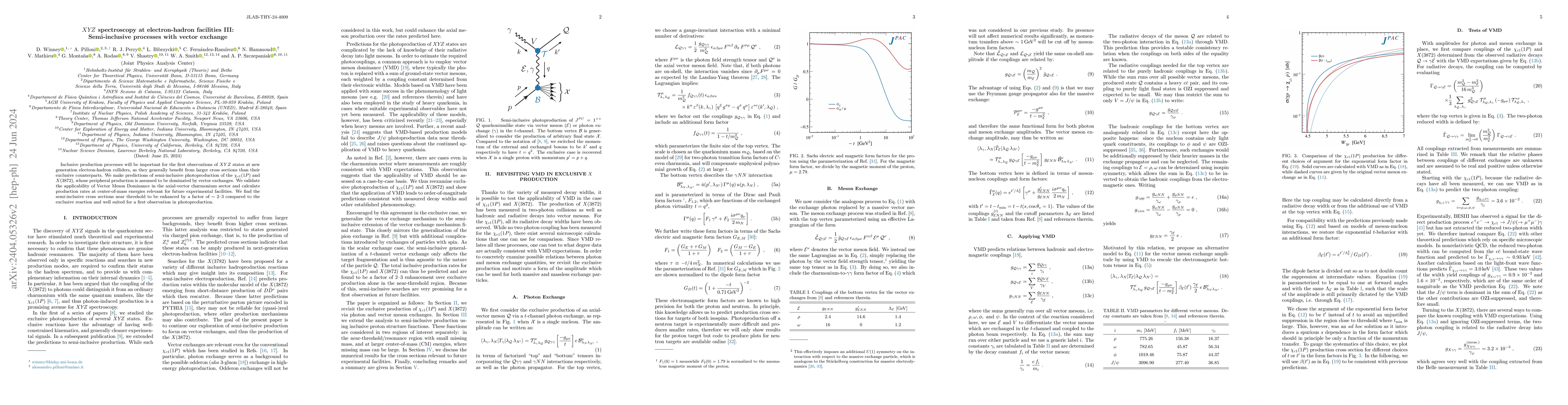 Thumbnail for XYZ spectroscopy at electron-hadron facilities III: Semi-inclusive
  processes with vector exchanges