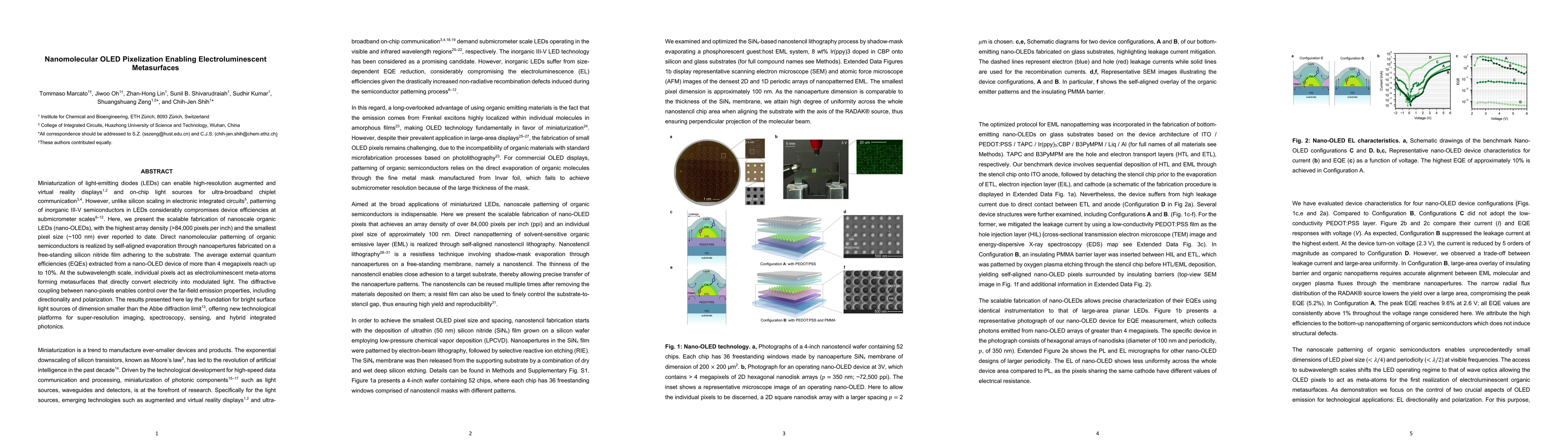 Thumbnail for Nanomolecular OLED Pixelization Enabling Electroluminescent Metasurfaces