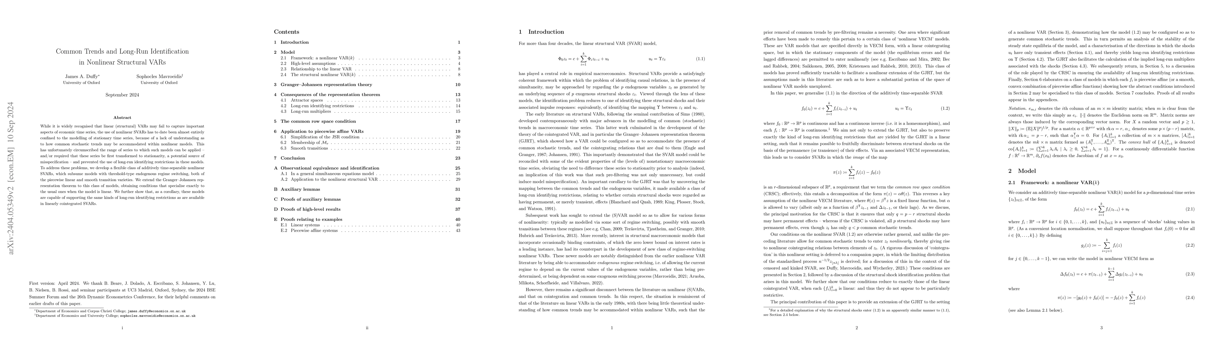 Thumbnail for Common Trends and Long-Run Multipliers in Nonlinear Structural VARs