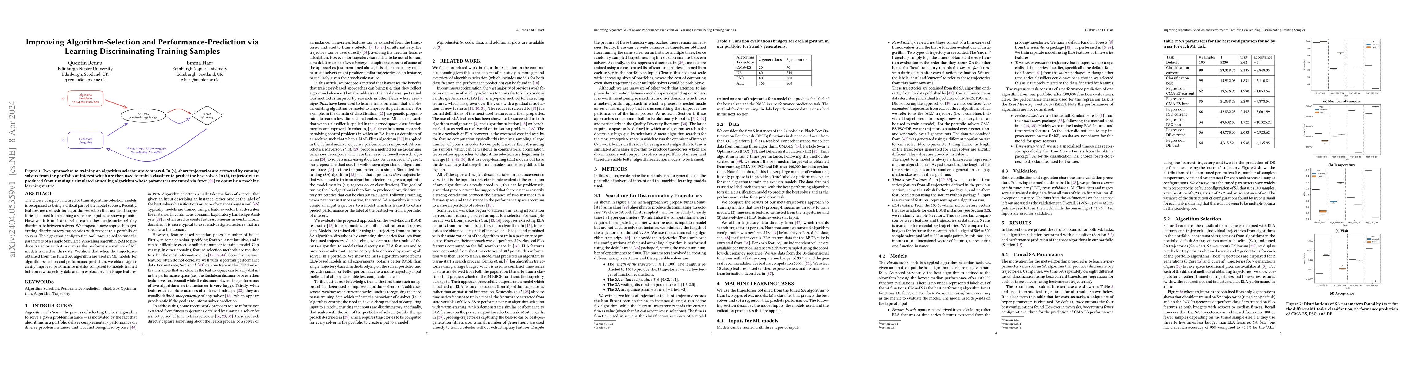 Thumbnail for Improving Algorithm-Selection and Performance-Prediction via Learning
  Discriminating Training Samples