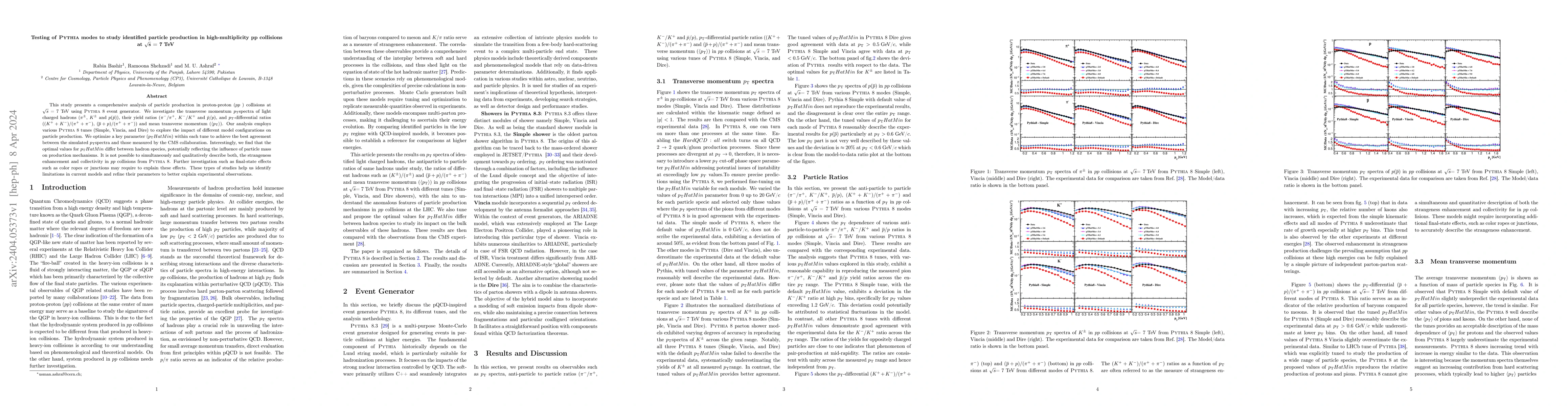 Thumbnail for Testing of Pythia modes to study identified particle production in
  high-multiplicity pp collisions at $\mathbf{\sqrt{s}}$ = 7 TeV