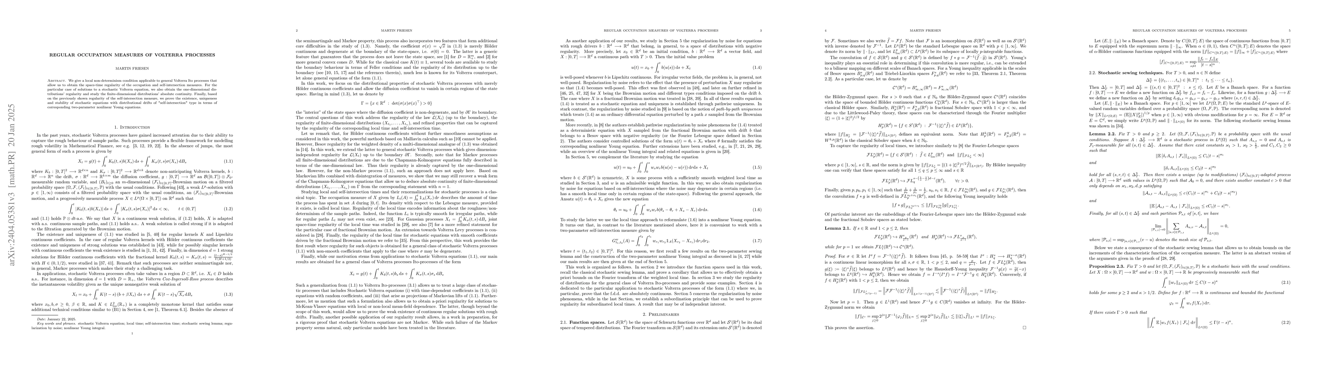 Thumbnail for Regular occupation measures of Volterra processes