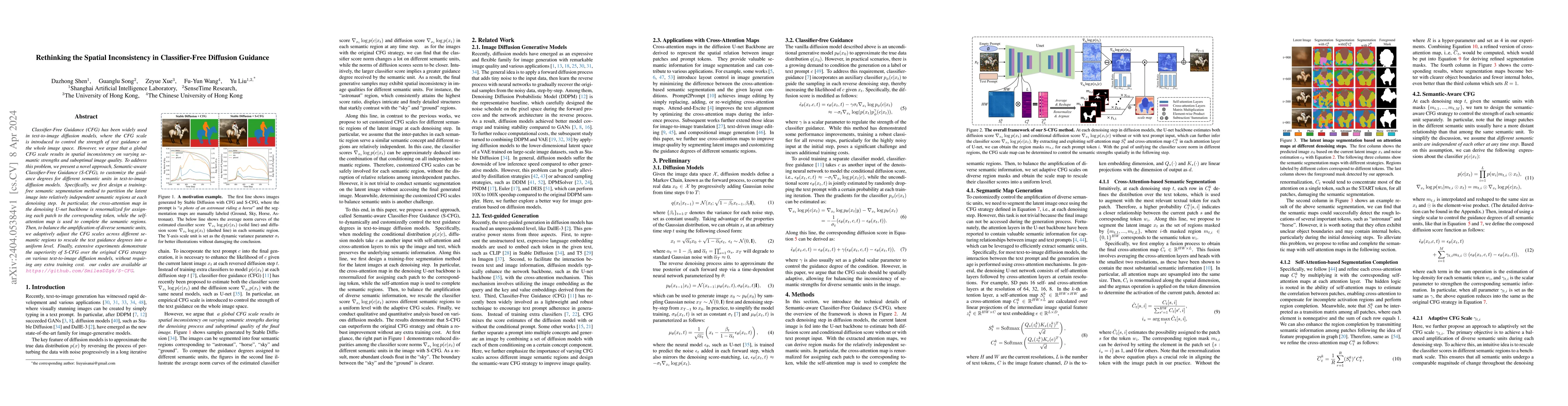 Thumbnail for Rethinking the Spatial Inconsistency in Classifier-Free Diffusion
  Guidance