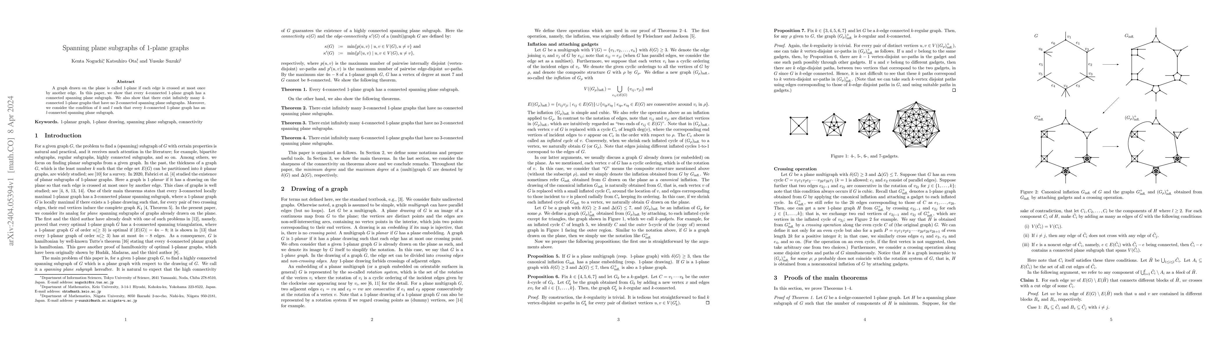 Thumbnail for Spanning plane subgraphs of $1$-plane graphs