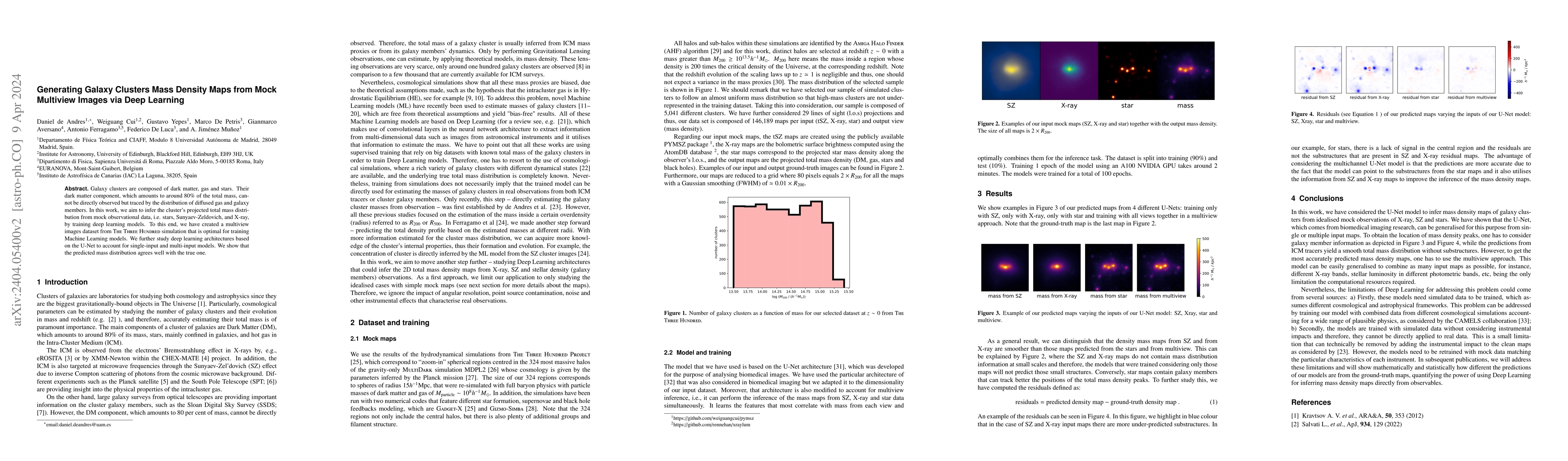Thumbnail for Generating Galaxy Clusters Mass Density Maps from Mock Multiview Images
  via Deep Learning