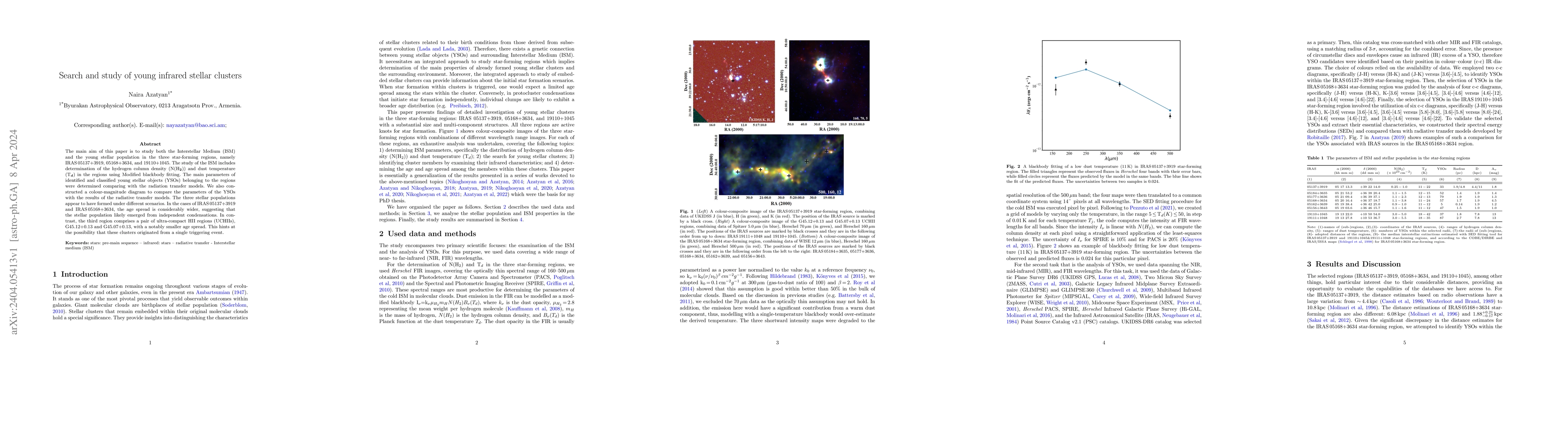 Thumbnail for Search and study of young infrared stellar clusters