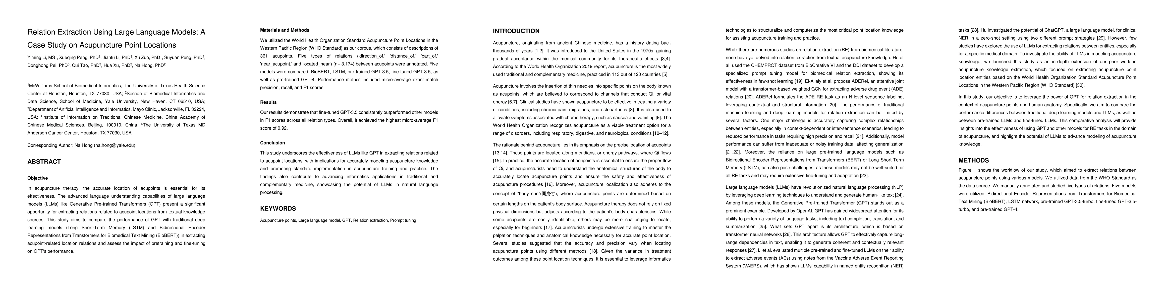 Thumbnail for Relation Extraction Using Large Language Models: A Case Study on
  Acupuncture Point Locations