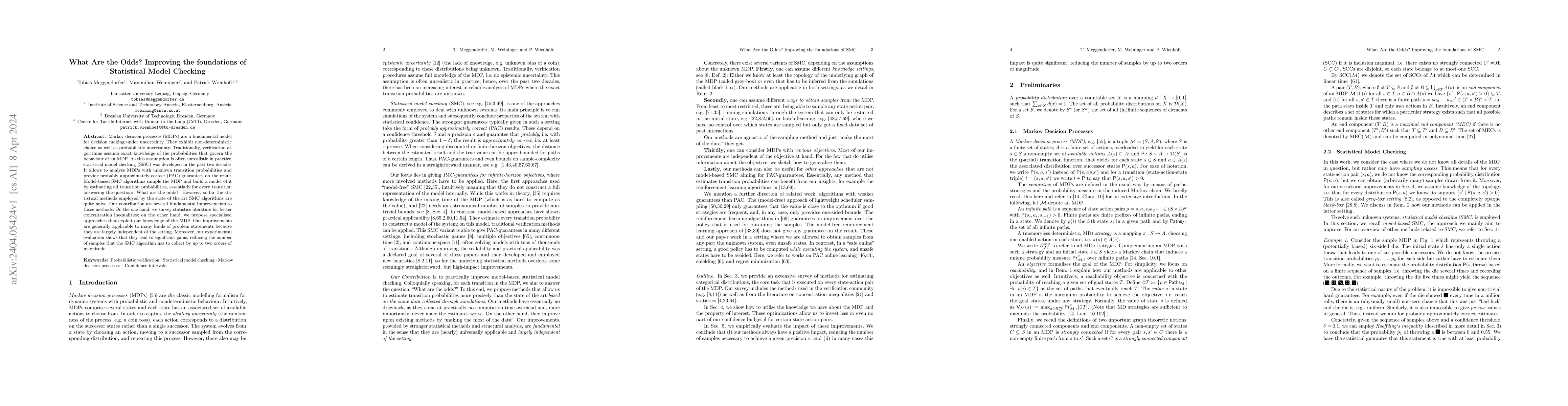 Thumbnail for What Are the Odds? Improving the foundations of Statistical Model
  Checking
