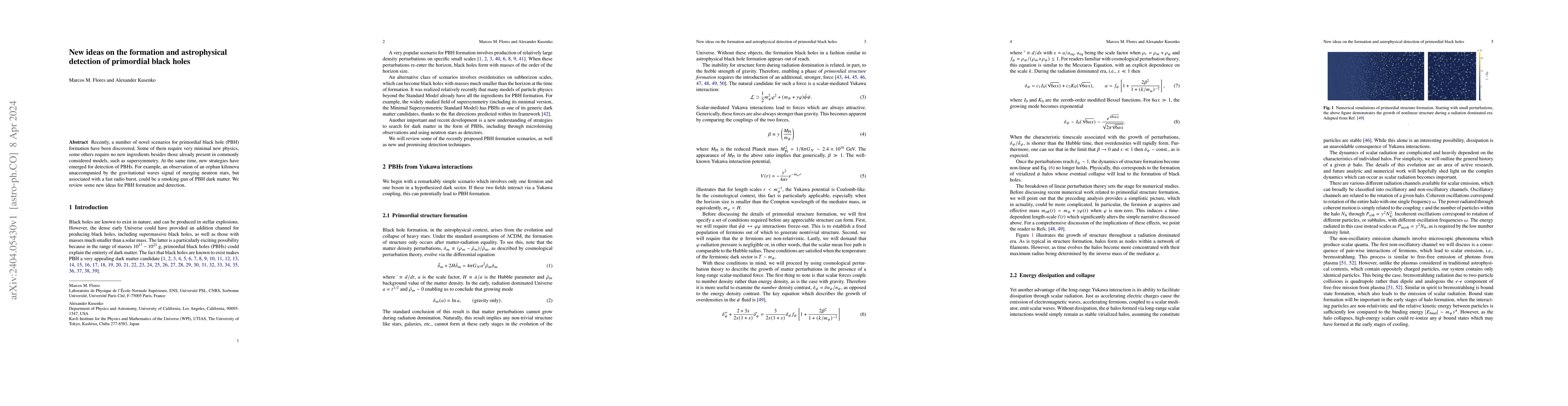 Thumbnail for New ideas on the formation and astrophysical detection of primordial
  black holes