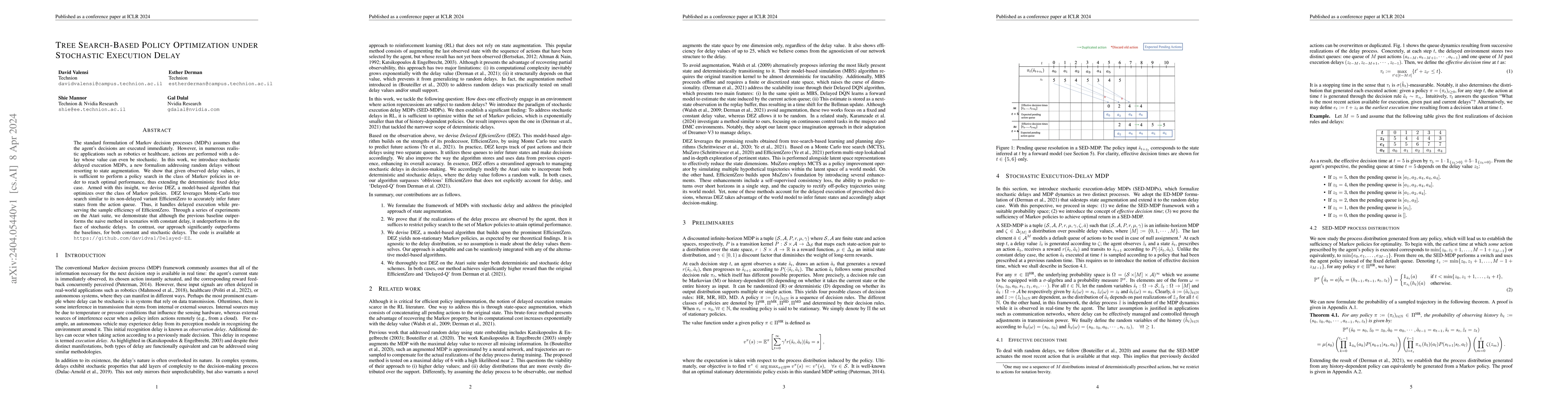 Thumbnail for Tree Search-Based Policy Optimization under Stochastic Execution Delay