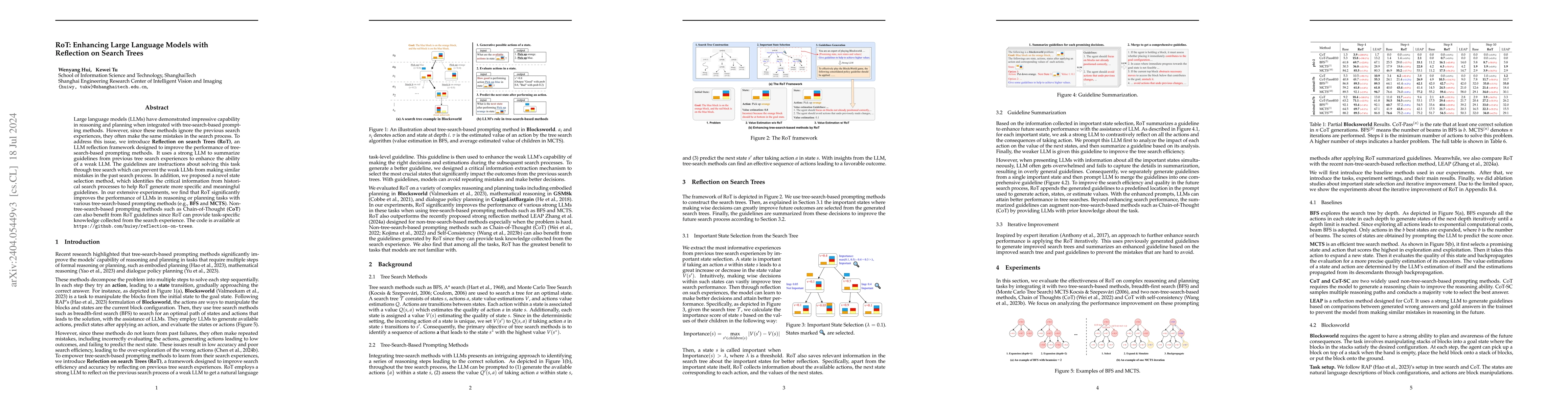 Thumbnail for RoT: Enhancing Large Language Models with Reflection on Search Trees