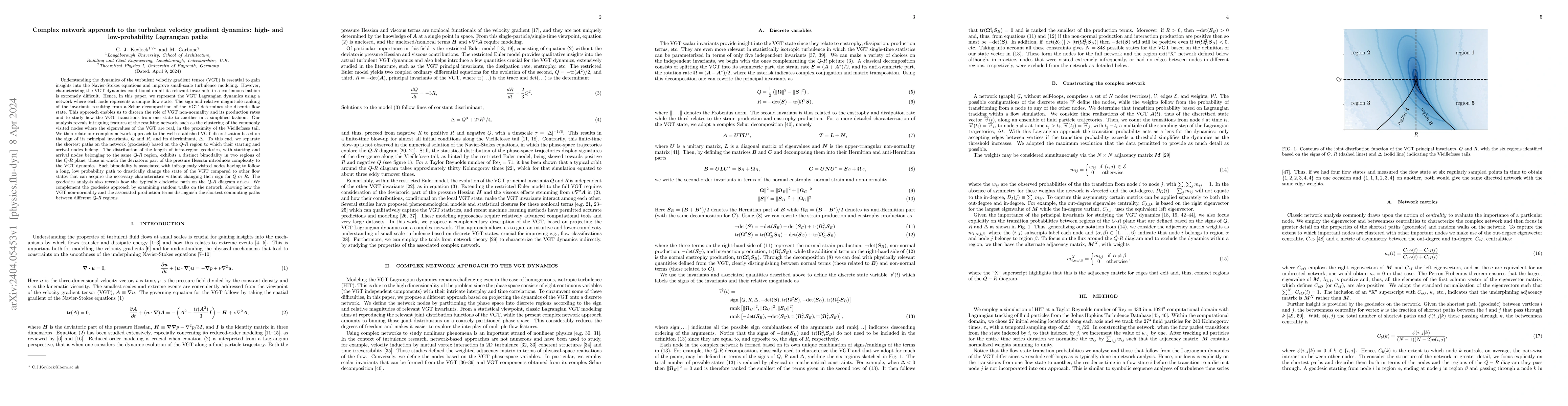 Thumbnail for Complex network approach to the turbulent velocity gradient dynamics:
  High- and low-probability Lagrangian paths