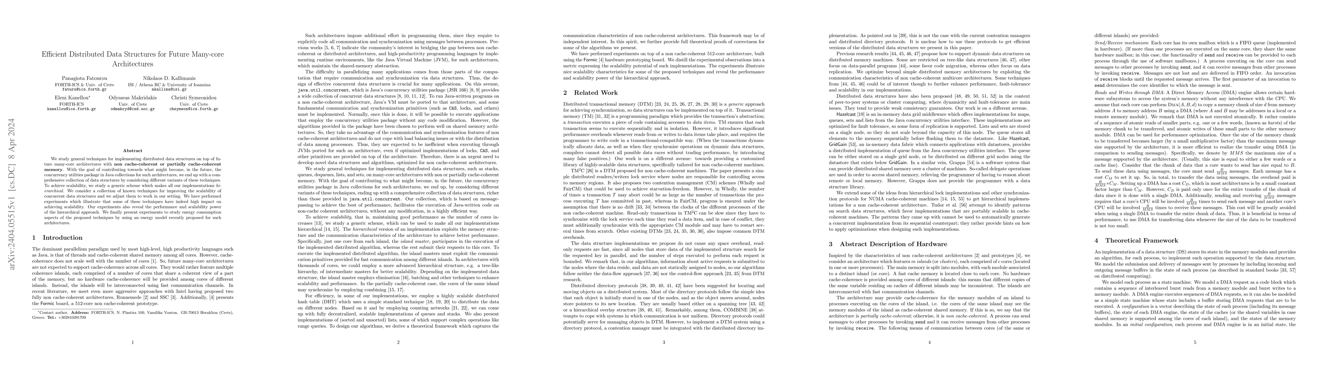 Thumbnail for Efficient Distributed Data Structures for Future Many-core Architectures