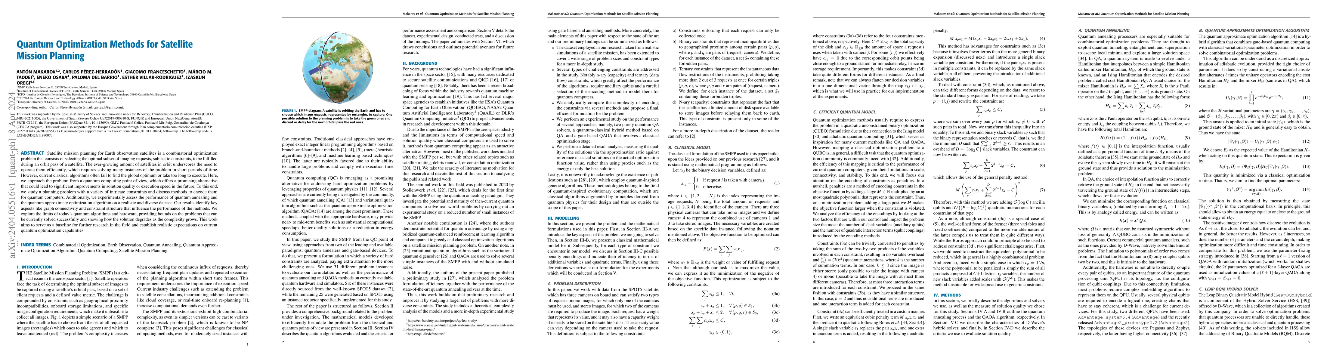 Thumbnail for Quantum Optimization Methods for Satellite Mission Planning